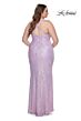La Femme 31162 Surplice V-Neckline Crisscross Back Plus Size Dress