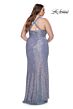 La Femme 31162 Surplice V-Neckline Crisscross Back Plus Size Dress