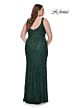 La Femme 31163 V-Neckline Figure-Hugging Silhouette Plus Size Dress
