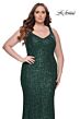 La Femme 31163 V-Neckline Figure-Hugging Silhouette Plus Size Dress