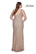 La Femme 31163 V-Neckline Figure-Hugging Silhouette Plus Size Dress