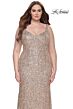 La Femme 31163 V-Neckline Figure-Hugging Silhouette Plus Size Dress