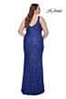 La Femme 31163 V-Neckline Figure-Hugging Silhouette Plus Size Dress