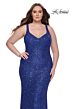 La Femme 31163 V-Neckline Figure-Hugging Silhouette Plus Size Dress