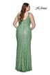 La Femme 31163 V-Neckline Figure-Hugging Silhouette Plus Size Dress