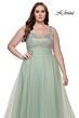 La Femme 31251 Rhinestone-Embellished Bodice A-Line Plus Size Dress