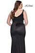 La Femme 31266 Notched Neckline Side Thigh-High Slit Plus Size Dress
