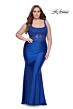 La Femme 31273 Slight Scoop Neckline Illusion Bodice Plus Size Dress