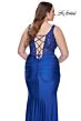 La Femme 31273 Slight Scoop Neckline Illusion Bodice Plus Size Dress