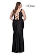 La Femme 31273 Slight Scoop Neckline Illusion Bodice Plus Size Dress