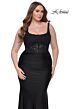 La Femme 31273 Slight Scoop Neckline Illusion Bodice Plus Size Dress