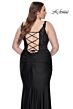 La Femme 31273 Slight Scoop Neckline Illusion Bodice Plus Size Dress
