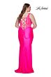 La Femme 31273 Slight Scoop Neckline Illusion Bodice Plus Size Dress