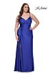 La Femme 31309 Surplice V-Neckline Lace Illusion Back Plus Size Dress