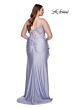 La Femme 31309 Surplice V-Neckline Lace Illusion Back Plus Size Dress