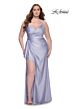 La Femme 31309 Surplice V-Neckline Lace Illusion Back Plus Size Dress