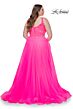 La Femme 31394 Plunging V-Neckline Illusion Bodice Plus Size Dress