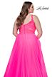 La Femme 31394 Plunging V-Neckline Illusion Bodice Plus Size Dress