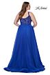 La Femme 31394 Plunging V-Neckline Illusion Bodice Plus Size Dress