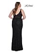 La Femme 31535 Soft Scoop Neckline Lace Illusion Rear Plus Size Dress