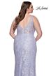 La Femme 31535 Soft Scoop Neckline Lace Illusion Rear Plus Size Dress