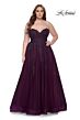 La Femme 31570 Strapless Sweetheart Neckline A-Line Plus Size Dress