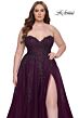 La Femme 31570 Strapless Sweetheart Neckline A-Line Plus Size Dress
