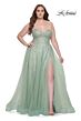 La Femme 31570 Strapless Sweetheart Neckline A-Line Plus Size Dress