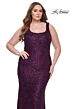 La Femme 31605 Square Neckline Form-Fitting Silhouette Plus Size Dress
