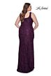 La Femme 31605 Square Neckline Form-Fitting Silhouette Plus Size Dress