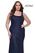 La Femme 31605 Square Neckline Form-Fitting Silhouette Plus Size Dress