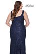 La Femme 31605 Square Neckline Form-Fitting Silhouette Plus Size Dress