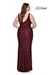 La Femme 31630 Slight Scoop Neckline Mid-Rise V-Back Plus Size Dress