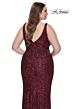 La Femme 31630 Slight Scoop Neckline Mid-Rise V-Back Plus Size Dress