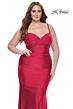 La Femme 31632 Surplice Sweetheart Neckline Lace-Up Plus Size Dress