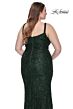 La Femme 31982 Beaded Lace Applique Deep V-Neckline Plus Size Dress