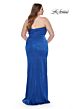 La Femme 32157 Ruched Figure-Hugging Deep V-Neckline Plus Size Dress