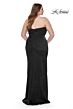 La Femme 32157 Ruched Figure-Hugging Deep V-Neckline Plus Size Dress