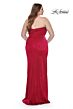 La Femme 32157 Ruched Figure-Hugging Deep V-Neckline Plus Size Dress