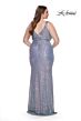 La Femme 32173 Surplice Plunging V-Neckline V-Back Plus Size Dress