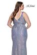 La Femme 32173 Surplice Plunging V-Neckline V-Back Plus Size Dress
