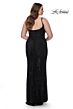 La Femme 32189 Notched Neckline Corset-Style Bodice Plus Size Dress