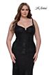 La Femme 32189 Notched Neckline Corset-Style Bodice Plus Size Dress