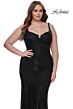 La Femme 32189 Notched Neckline Corset-Style Bodice Plus Size Dress