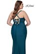 La Femme 32195 Straight Neckline Lace-Up Back Plus Size Dress