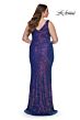 La Femme 32199 V-Neckline Mid-Rise V-Back Plus Size Dress