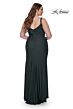 La Femme 32201 Ruched Figure-Hugging Deep V-Neckline Plus Size Dress