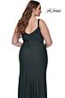 La Femme 32201 Ruched Figure-Hugging Deep V-Neckline Plus Size Dress