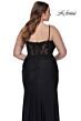 La Femme 32226 Illusion Lace Bodice Deep V-Neckline Plus Size Dress