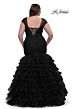 La Femme 32389 Cap Sleeve Illusion V-Neck Plus Size Dress